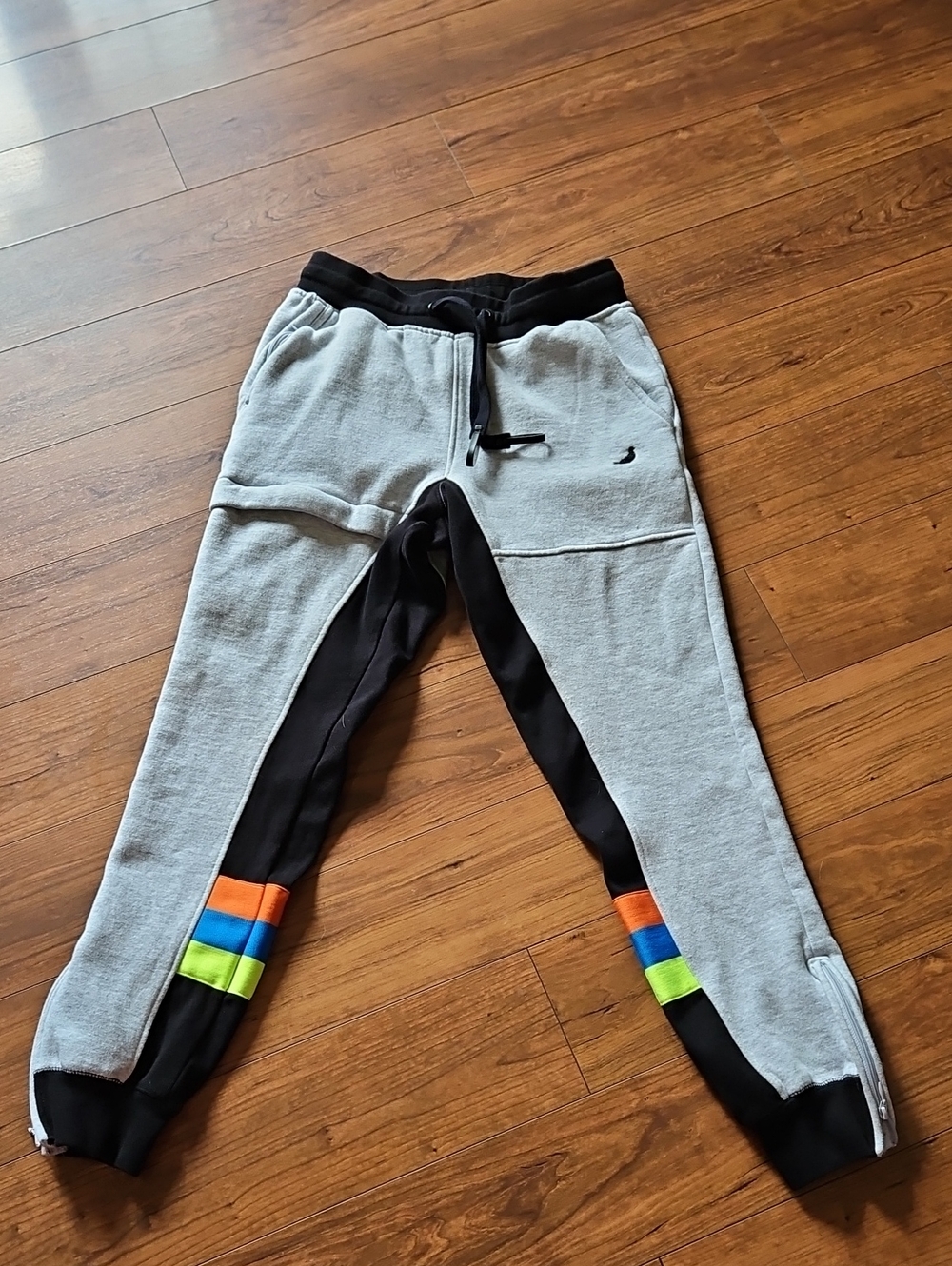 Staple Gray & Black Joggers with Orange, Blue & Lime Accents